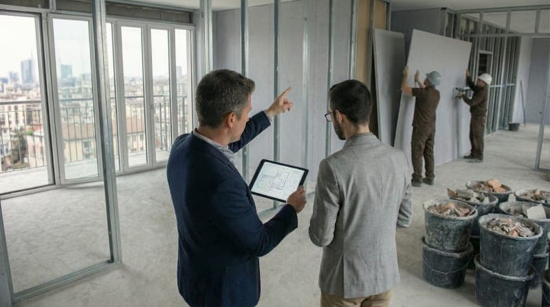 Cliente con architetto di fiducia che affida a Renewall l’esecuzione completa della ristrutturazione come general contractor